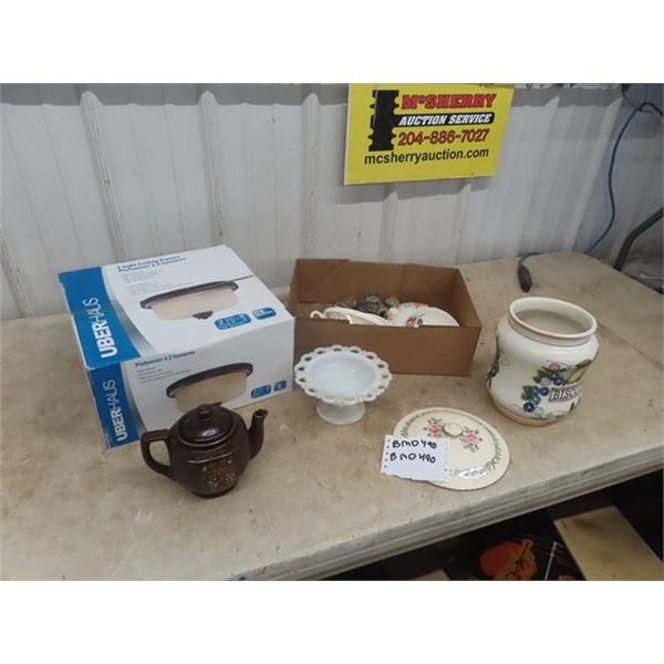 New Light Fixture, OddsnEnds China Pieces, Tea Pot