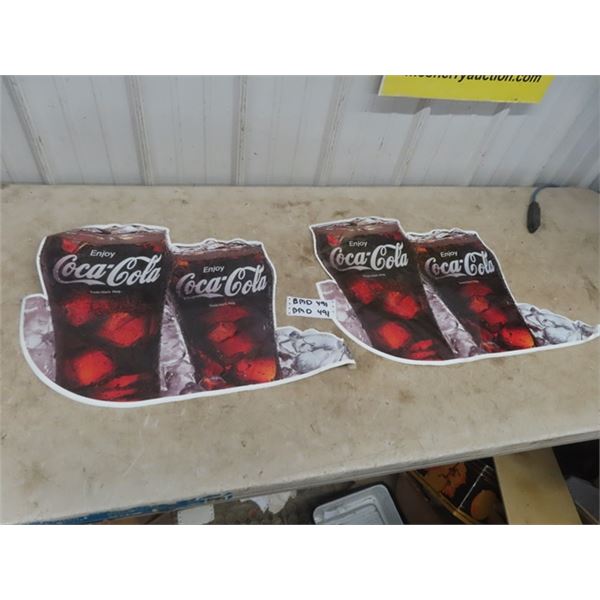2 Coca-Cola Stickers 18" x 24"