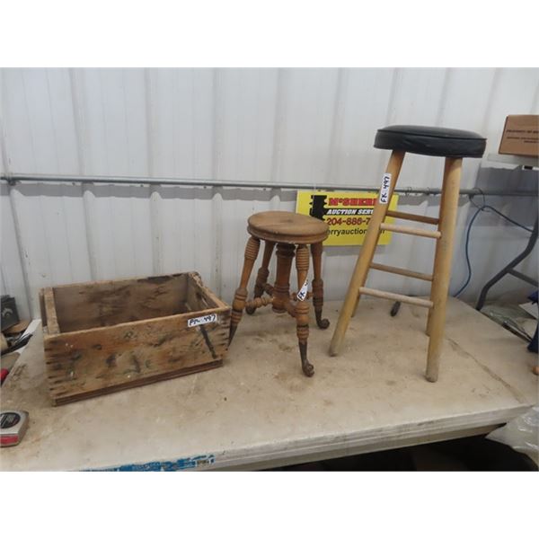 2 Stools & Coke Crate