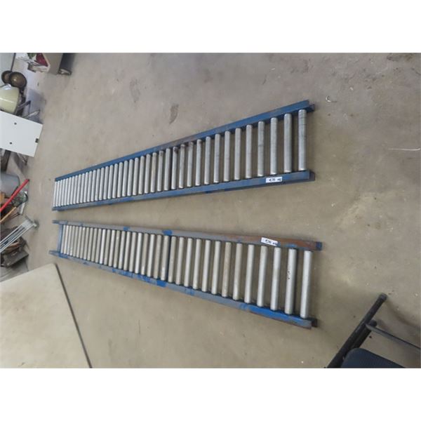 2 Roller Conveyors 10' Long 12" Wide Roller