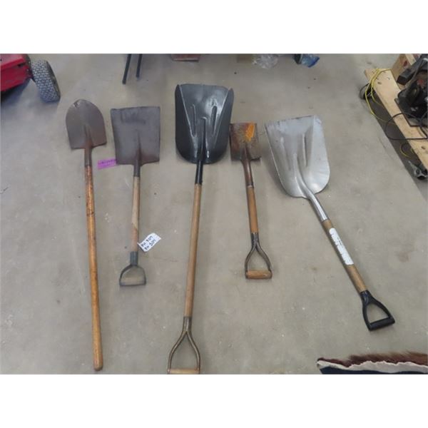 5 Shovels - 1 Aluminum & Spade