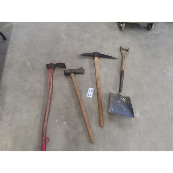 2 Picks, Shovel, Splitter, Axe