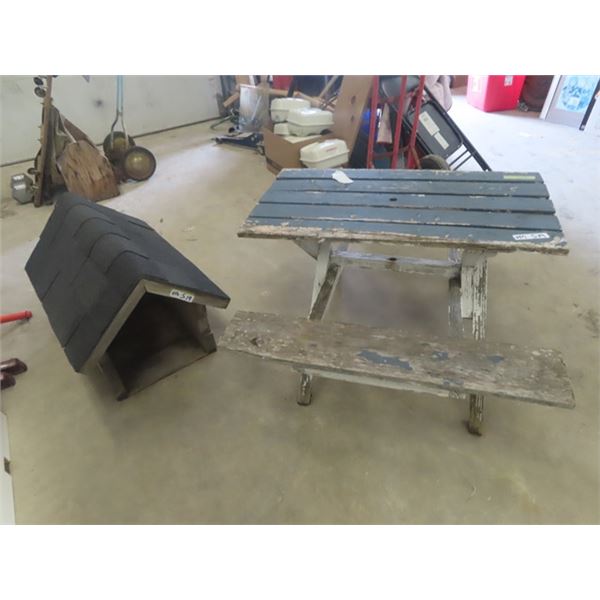 Children's Picnic Table & Dog House