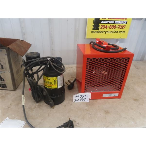 New Construction Heater & Submersible Sump Pump
