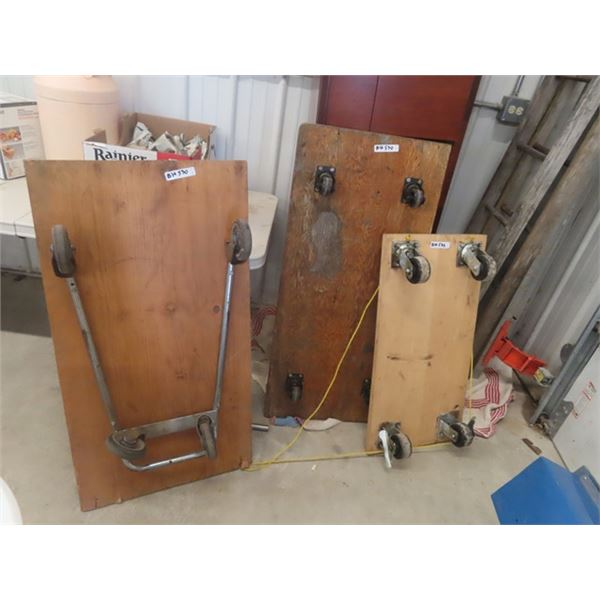 3 Platform Dollies; 45" x 24" , 1) 18" x 32" 1) 22" X 48"