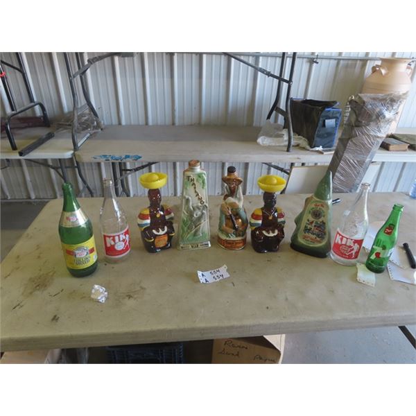 Bottles + Decanters ; Kik , 7 Up, Beer