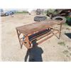 Image 3 : 2 Shop Benches - Steel Framed with Wood Deck 1) 24"X 67" x 40"  on Casters, 1) 30" x 60" x 24"