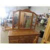 Image 2 : 5 Piece Oak Bedroom Suite ; Dresser 30" x62" x18" plus Mirror 46" x 53" , Dresser 52" x 34" x18" , 2