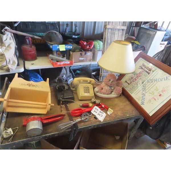 Lamp, Telephones - 1 Rotary , Kitchen Utensils