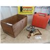 Image 1 : Wooden Crate, Gauges, Speedometer, New Old Stock Parts, Gas Can