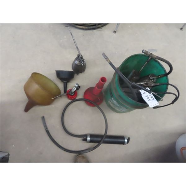 Grease Guns, Transfer Pump, Squirt Cans, Funnels