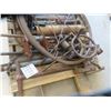Image 2 : Metal Stand, Auto Jack, Wrecking Bar, Pipe Threader, Old Manual Winch,  Brooder Light