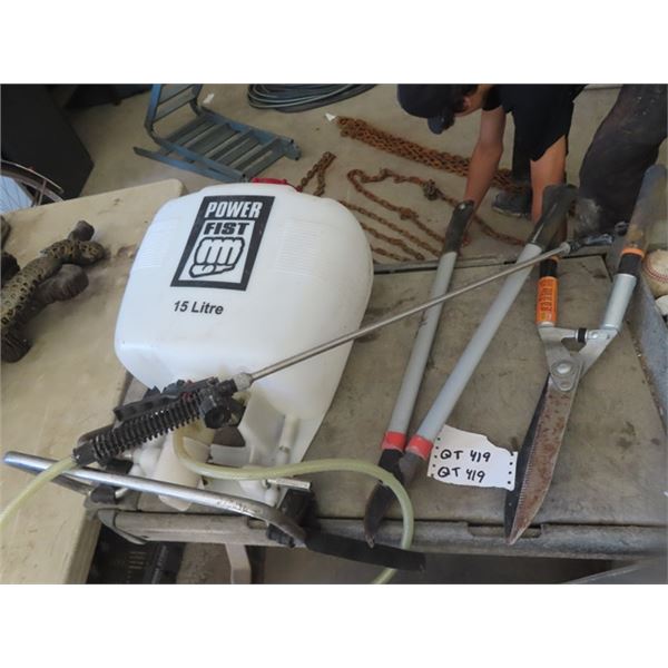 Back Pack Sprayer, Pruner/Hedger, Trimmer