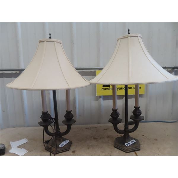 2 Metal Table Lamps