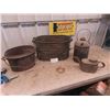 Image 1 : Copper Boiler, Metal Handle Pot, 2 Railway Kerosene Jugs