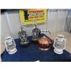 Image 1 : 2 Wall Mount Coal Oil Lamps, Copper Kettle, 2 Barn Lanterns