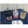 Image 1 : 3 Tins; 1) Gulf Electric Motor Oil 4 oz, 1) Amoco Household Oil 4oz, 1) Standard Handy Oil 3 oz