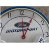 Image 2 : Battery Operated Ford Motorsport Quartz Clock with Curved Glass Front 14" Wide