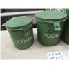 Image 2 : 3 Metal Painted Cannisters