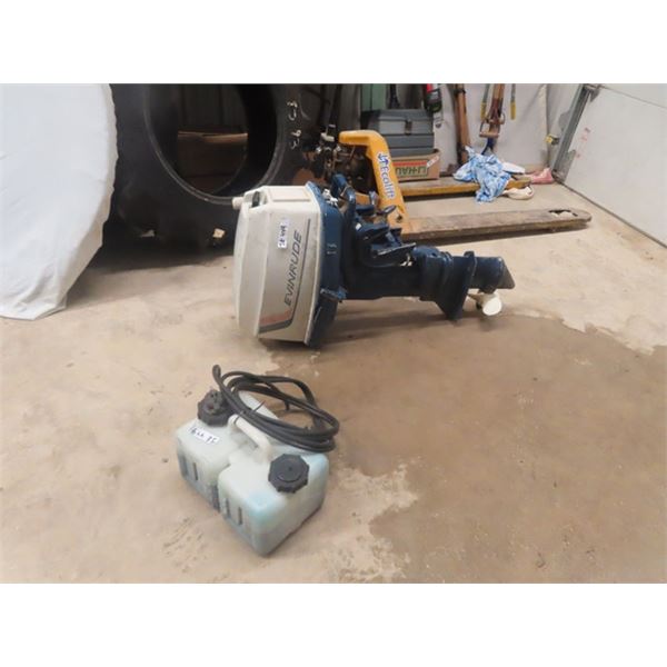 Evinrude 18 HP Outboard Motor with Fuel Tank- Low Hours - Will Run