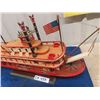Image 2 : Wooden Mantle Paddle Wheel Boat Display