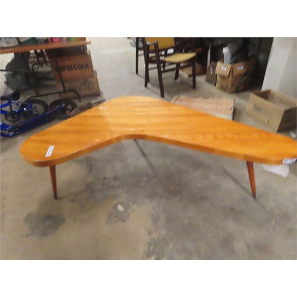 Unique Triangular Coffee Table ! 60" on the long side 37"  from the corners out and up to 16" Wide