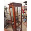 Image 2 : Lighted Curio/China Cabinet with Shelves 74"x25"x 14"  - one side glass panel broke during transport