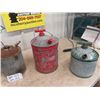 Image 2 : 5 Galvanized Items; 3 Gas Cans, Mop Pail, Tall Pail