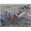 Image 2 : Steel Wheel Wagon in 2 Pieces & Sulky Plow - wheels off & Single Plow  Located South of Arborg - for