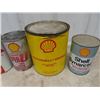 Image 2 : 5 Shell Oil Cans, Motor Oil X-100, Synarctic, Super U, Grease