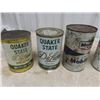 Image 2 : 7 Oil Quart Cans; Mobile, Gulf, Quaker State, Esso
