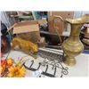 Image 2 : Tribal Carving, Brass Vase, Wrought Iron Shelf plus more