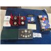 Image 1 : 4 Uncirculated Canada .500 Silver Dollars ; 1971, 75, 78, 83 & 1999 Royal Mint Proof Set