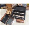 Image 2 : Antique Spencer Lens Case, Unusual Woodnen Desk Calendar with Brass Inlay, 1800's Homeopathic Chemis