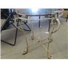 Image 3 : Wrought Iron & Glass Patio Stand 27" Tall 22" Wide & Gravity Lounge Folding Chair