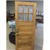 Image 1 : Solid Oak Door with Window Pane 77.5" x 30" with Key