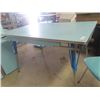 Image 2 : Retro Chrome Leg Table 48" x 36" with 2) 11.5" Leaves & 1 Chair