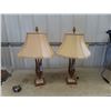 Image 1 : 2 Teak Table Lamps