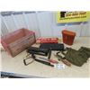 Image 1 : 2 Gun Cleaning Kits, Canvas Binocular Case, Sling Shot, Knives