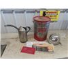 Image 2 : Texaco 5 Gal Pail, Oil Jug, Window Frost Shields, 76 CAdililac Manual