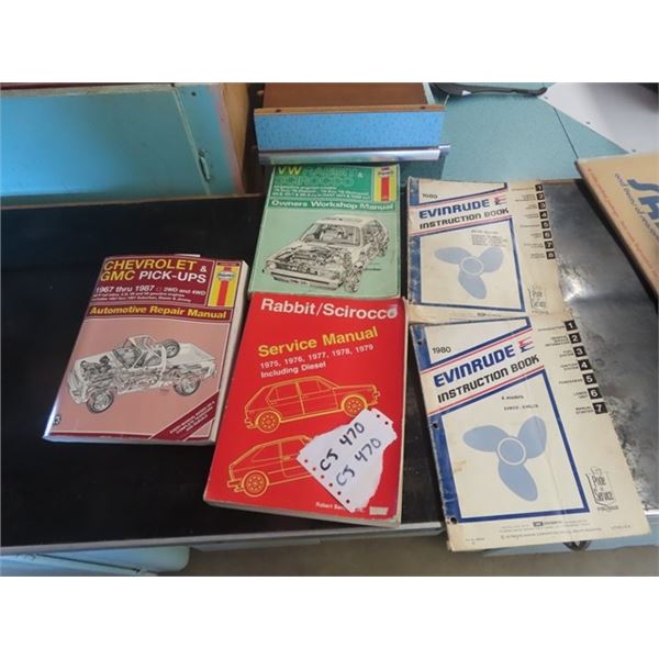 Auto Service Books: Chevy Truck, VW Rabbit, Evinrude Outboard