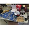 Image 1 : Chest with Flatware, Fondue Set, Chop Stick Oriental Serving Arrangement