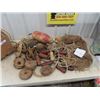Image 1 : Vintage Wooden Fishing Floats & Netting - Great Cabin Decor