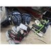 Image 3 : Iteck Goalie Blocker & Mitt, Hockey Gloves & 2 Pairs of Skates sz 2 + 4