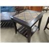 Image 2 : (gs) 3 Piece Set :  Coffee Table 18" x 48" x 28"& 2 End Tables 24" x 23" x 26" - All with Wood + Sla