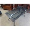 Image 2 : Wrought Iron + Glass Coffee Table 21" x 40" x 24"