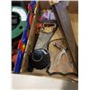 Image 8 : 2 TRAYS OF TOOLS, DRAIN SNAKE AND HANDSAWS