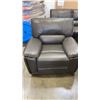 Image 2 : BRAND NEW GREY AIR LEATHER 3 PIECE RECLINING SOFA SET  W/ MEMORY FOAM AND LUMBAR SUPPORT - RETAIL $6