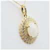 Image 2 : STERLING SILVER YELLOW GOLD TONE PLATED 12.36MM X 9.85MM NATURAL OPAL (5.24CTS) & CZ PENDANT WITH ST