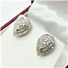 Image 2 : STERLING SILVER DIAMOND EARRINGS, 118 DIAMONDS, 0.50CTS OF DIAMOND, W/A $1320.00